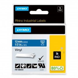 Dymo Rhino Vinüüllint Lint 1805243 12mm x 5.5m valge sinisel