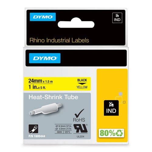 Dymo Rhino Termotoru 1805444 24mm x 1.5m must kollasel