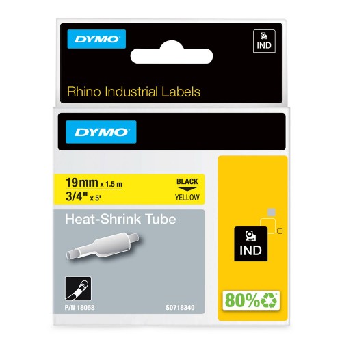 Dymo Rhino Termotoru 18058 19mm x 1.5m must kollasel