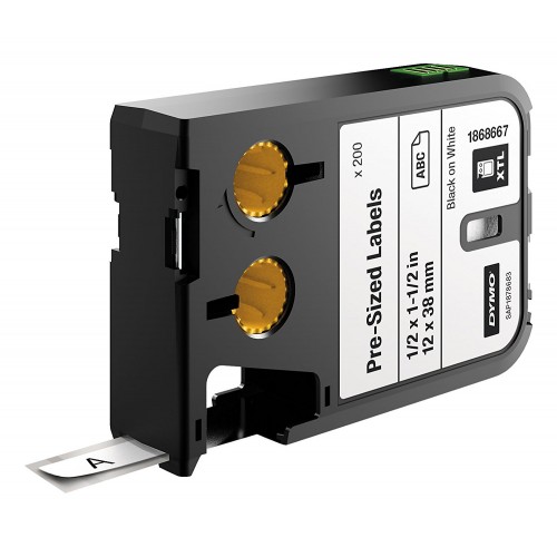 DYMO XTL 185pcs. Pre-Sized Label (12mm x 38mm), black on white