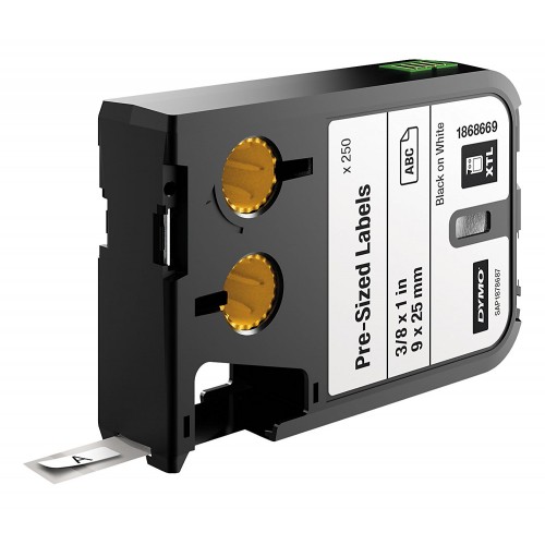 DYMO XTL 250pcs. Pre-Sized Label (9mm x 25mm), black on white 