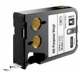 Dymo XTL Vinüüllint 1868751 12mm x 7m, must valgel