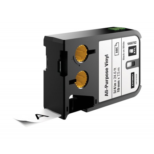 Dymo XTL Vinüüllint 1868752 19mm x 7m, must valgel