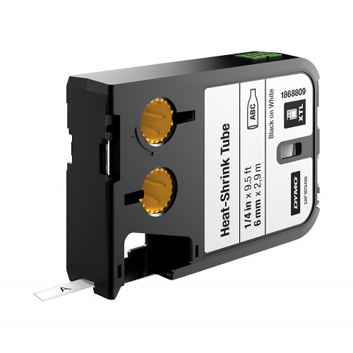 DYMO XTL Dymo XTL termokahanev toru 1868809 6 mm x 2,7 m, must valgel