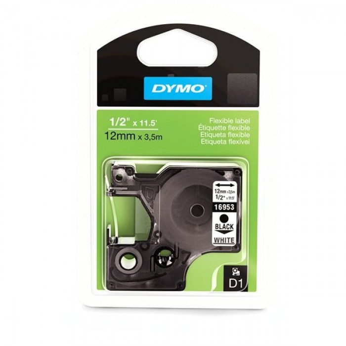 Dymo Lint D1 16959 12mm x 5.5m must valgel / Polüester  - S0718060