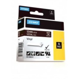 Dymo Rhino Vinüüllint Lint 1805412 12mm x 5.5m valge pruunil
